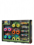 Hot Wheels - Monster Trucks Glow In The Dark Multipack, 10 Toy 1:64 Vehicles: 5 Trucks & 5 Cars - Toy Cars - ONE SIZE