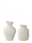 House Nordic - Lina - Vase, Ceramic, White, Set Of 2 - Big Vases - 15X11X10.5CM