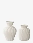 House Nordic - Lina - Vase, Ceramic, White, Set Of 2 - Big Vases - 15X11X10.5CM