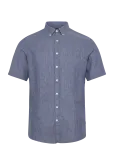 Lindbergh Black - Soft Linen Shirt S/S - Modern Fit - L&uuml;hikeste varrukatega s&auml;rgid - M