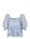 STINE GOYA - 2441 Sheer Organza Plaid, Sheer Ruf - L&uuml;hikeste varrukatega - XL