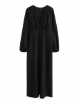 Lindex - Long-Sleeved Midi Dress In Seersucker - P&otilde;lveni ja midi - M