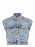 BALL - Bapietro Denim Short Waistcoat - Teksavestid - XS