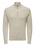 ONLY & SONS - Onsphil Reg 12 Struc Half Zip Knit Noos - Poolpika lukuga džemprid - XXL