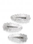 Pipol's Bazaar - Sparkling Snap 3Pcs Silver - Juukseklambrid - ONE SIZE
