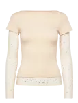 Monki - Double Sleeve T-Shirt - L&uuml;hikeste varrukatega - XXS