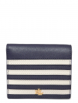 Lauren Ralph Lauren - Piecd Crsshtch Lthr-Cmpct Wallet-Wl - Rahakotid - ONE SIZE