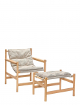 H&uuml;bsch - Heritage Armchair/Footstool Natural/Beige - Tugitoolid - 75X72XH82CM