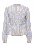 Bubbleroom - Smock Cotton Blouse - Pikkade varrukatega - XS
