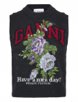 GANNI - Floral Sleeveless Top - Kootud vestid - L