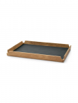 LIND DNA - Teak Tray Square M Airy Nupo Anthracite/Teak - Kandikud - 36X28X3.5CM