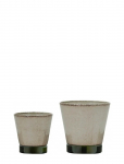 House Doctor - Planter, Hdlima, Beige, Green - Lillepotid - 13X 13X 17CM