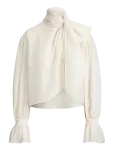 Polo Ralph Lauren - Tie-Bow Organdy Shirt - Pikkade varrukatega - 40