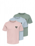 Kids Only - Kogrexi Heart Reg. Ss Top  3-Pack Jrs - L&uuml;hikeste varrukatega - 158-164