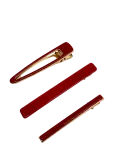 Pipol's Bazaar - Molly Hair Pin Set Red 3 Pcs - Juukseklambrid - ONE SIZE