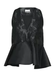 Ganni - Satin Cloque Peplum Top - Varrukateta - 40
