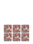 Morris & Co - Coasters Strawberry Thief Red  6-P - Joogialused - ONE SIZE