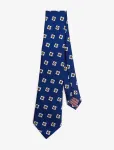 AN IVY - Blue Orange Triple Square Silk Tie - Lipsud - ONE SIZE