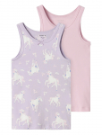 Name It - Nmftank Top 2P Pastel Lilac Horse Noos - Topid - 86