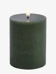 UYUNI Lighting - Led Pillar Candle, Olive Green, Rustic, 7,8X10,1 Cm - LED-k&uuml;&uuml;nlad - H10.1CM