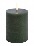 UYUNI Lighting - Led Pillar Candle, Olive Green, Rustic, 7,8X10,1 Cm - Plokkk&uuml;&uuml;nlad - H10.1CM