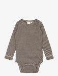 Petit Piao - Ppdante Body L/S Merino Wool Striped - Pikkade varrukatega bodid - 56