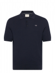 Gant - Textured Cotton Ss Polo - L&uuml;hikeste varrukatega kootud polos&auml;rgid - XXL