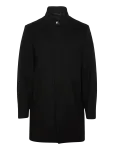 Lindbergh Black - Detachable Collar Wool Coat - Villased mantlid - M