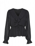 Vero Moda - Vmdora L/S Frill Pleat Top Wvn Exp - Pikkade varrukatega - XS