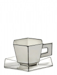 Serax - Cappuccino Cup + Saucer White/Black - Kohvitassid - ONE SIZE
