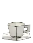 Serax - Cappuccino Cup + Saucer White/Black - Kohvitassid - 22 CL