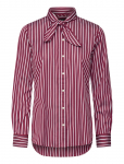 Lauren Ralph Lauren - Striped Cotton Broadcloth Tie-Neck Shirt - Pikkade varrukatega - 40