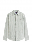Tommy Jeans - Tjm Reg Linen Mx Strp Shirt Ext - Vabaaja s&auml;rgid - XXL
