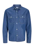Jack & Jones - Jjetravis Shirt Ls Noos - Teksas&auml;rgid - XXL