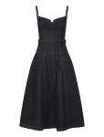 Self Portrait - Denim Flared Midi Dress - Teksakleidid - 42