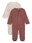 Pippi - Nightsuit W/F -Buttons 2-Pack - Pidžaama kombinesoonid - 86