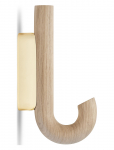 Gejst - Hook Hanger Mini Oak/Brass - Konksud - H:13.3CM