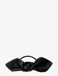 Corinne - Leather Bow Big Hair Tie - Juuksekummid - ONE SIZE