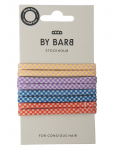 By Barb - Hair Ties Squared Pattern Multicoloured 8-Pack, Recycled Material - Juuksekummid - ONE SIZE