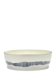 Serax - Salad Bowl White Stripes Blue Feast - Salatikausid - ONE SIZE