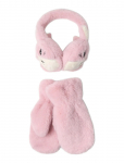 Lindex - Fake Fur Mittens And Earmuffs - Winter Accessory Set - 4-6