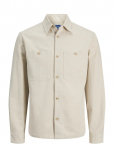 Jack & Jones - Jprblurayle Linen Bl. Solid Ls Shirt Sn - Vabaaja s&auml;rgid - XXL