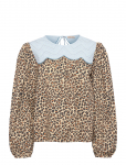 Stella Nova - Leopard Blouse With Embroidery - Pikkade varrukatega - 38