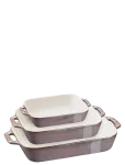 STAUB - Set Med Ancient Grey Rektangul&auml;ra Ugnsformar 3-Delar - Ahjuvormid - 1X 20X 16CM;1X 27X 20CM;1X 34X 24CM