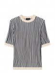 Lexington Clothing - Multi Striped Short Sleeve Knitted Sweater - Džemprid - XL