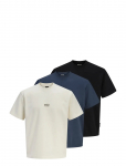 Jack & Jones - Jcobreeze Back Print Tee Ss Crew 3Pk Mp - L&uuml;hikeste varrukatega - S
