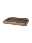 LIND DNA - Teak Tray Square M Airy Nupo Anthracite/Teak - Kandikud - 36X28X3.5CM