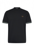 Fred Perry - Jacquard Cuff T-Shirt - L&uuml;hikeste varrukatega - XS