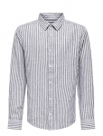 ONLY & SONS - Osjcaiden Life Ls Reg Stripe Lin 660 Wvn - Pikkade varrukatega s&auml;rgid - 140
