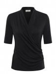 Soaked - Slcolumbine Wrap Blouse Ss - L&uuml;hikeste varrukatega - M